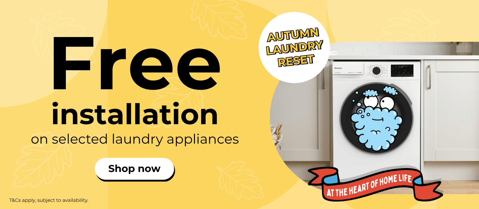 Free installation on selected laundry